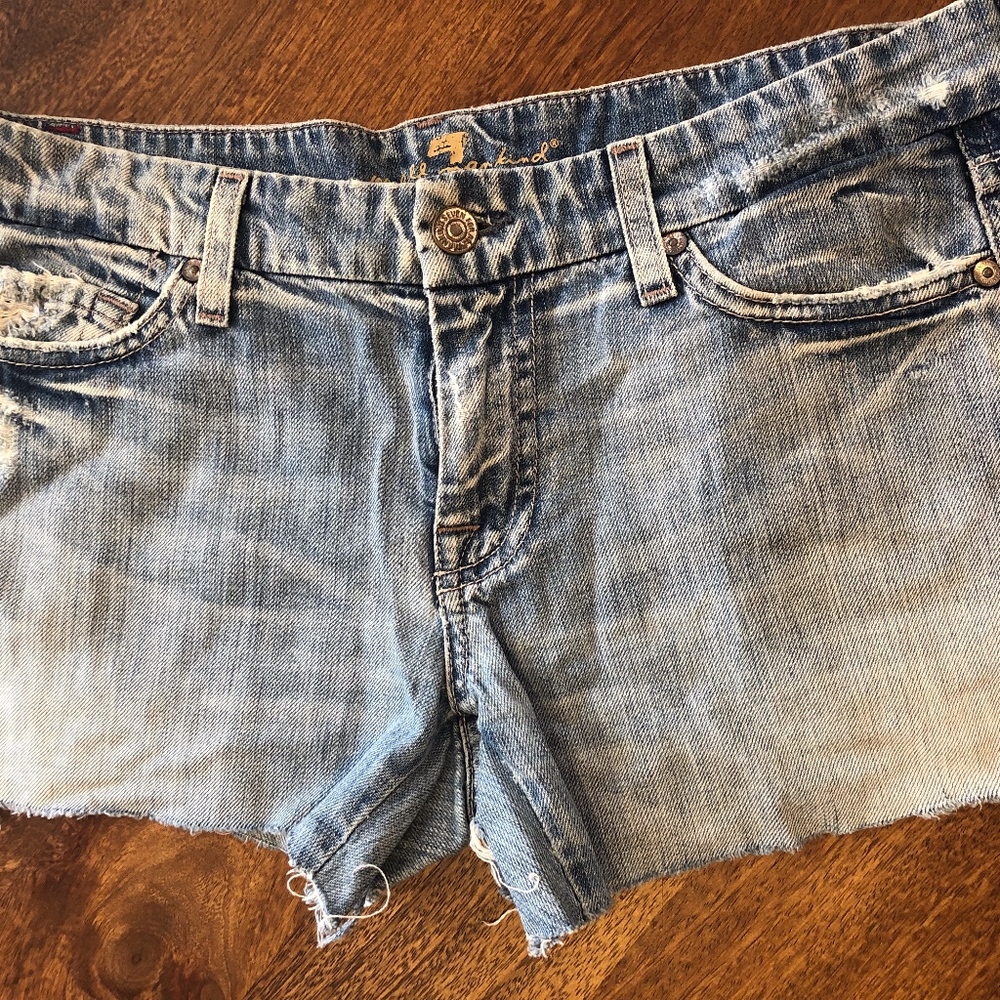 7 for all mankind jean denim cutoff shorts